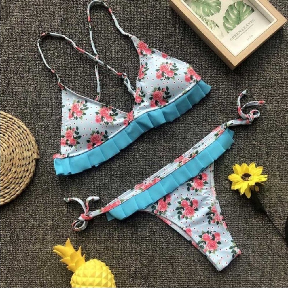 Rose String Bikini Set NWOT
